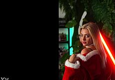 Blonde in BRA Gets FUCKED by Santa on CHRISTMAS, Part 1