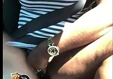 hardcore car sex with a young teen milf, her big tits bouncing as clothes get ripped off her big ass