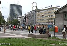 Pierced Pussy Blonde Fucked in Public