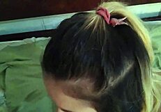 Behind the scenes with a cute teen after the shower.