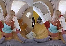 Virtual Taboo Celebration: Blonde and Brunette Explore Holiday Handjob and Blowjob Fun