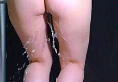 College babes bounce big ass in soapy shower