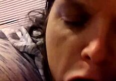 Interracial mature black BBW sucks young cock with raw desire