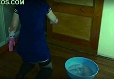 mrs lazinski plays a naive mature maid