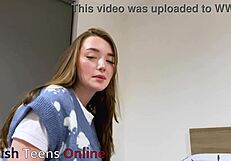 Brit Teen Gives Oily Handjob to Fat Cosplay Slut