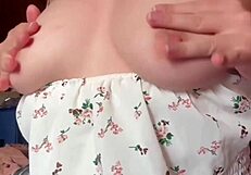 Beautiful natural girl enjoys solo play with fingers