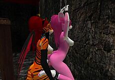 Slave Training with Shemale Blowjob and Hard Fucking