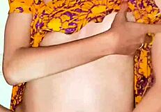 Skinny Young Asian in Yellow Dress Milks Tits While Getting Creampied at Home
