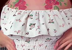 Beautiful natural girl enjoys solo play with fingers