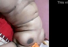 The step sister forgot to close the door while changing.