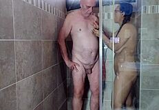 Watch me shave in the shower, stroke your big cock for me