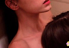 Sexy Lesbian Friend Joins in Bath for Licking and Fingering!