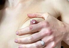 Breastmilk spraying from lactating milf during dildo orgasm!