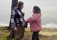 flexible girl gets banged hard in a public forest