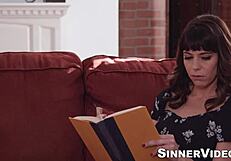 Damn! Tattooed stepson licks pussy in hardcore missionary fuck