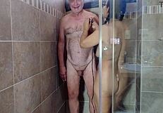 Watch me shave in the shower, stroke your big cock for me