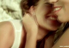 Beautiful kissing lesbian lust fun session