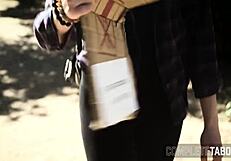 slender taboo teen in intense scene