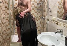 Why did stepmom wash stepson's dick before bathroom sex?