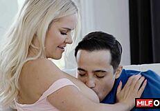 Blonde Slimthick Vic seduces stepson with big natural tits for hardcore action