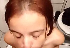 Oh wow, my half-brother devoured my pussy lips in the bathroom while our parents were away!