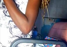 good hard session for my little african teen