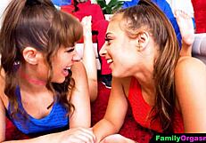 Step dads, after rubbing those feet, fuck the teen girls in a group