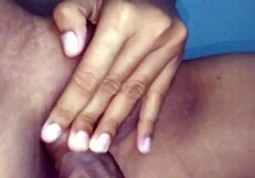 tight shaved pussy of a beautiful student gets creampied, wet and inviting.