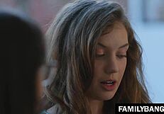 Holy crap! School step sisters Elena Koshka and April O'Neil grind hard together!