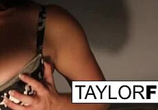 Big tit brunette babe Taylor Vixen masturbates solo in hotel room!