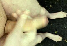 I'm masturbating naked outside at midday, risky!