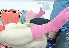 Indian maid bent over in kitchen for ass fucking by house owner