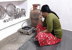 first time anal sex with asian teen 18+ bent over in homemade kitchen banging