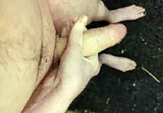 I'm masturbating naked outside at midday, risky!