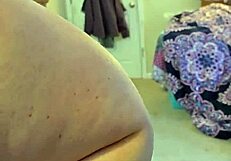 Brunette BBW In Lingerie Performs Striptease With Huge Ass Dancing