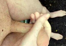 I'm masturbating naked outside at midday, risky!