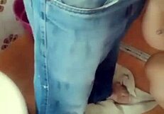 the guy fixed the shower and got a blowjob, cum all over my tits