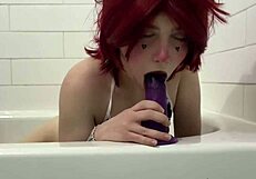 sexy hucow shoves dildo deep