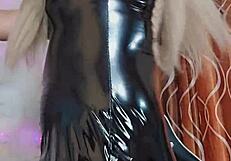 latex transsexual masturbating in crossdressing fun