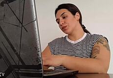 Specific Carla farts loudly while working on her tasks