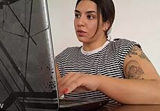 Specific Carla farts loudly while working on her tasks