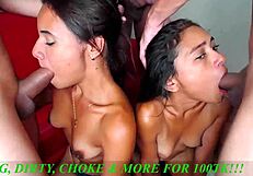 Two Sluts Get Rough Deep Throat, Swallowing Big Fat Cock Sloppily