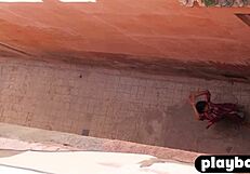 I’m obsessed with milf Angel Constance baring her hot body naked outdoors.