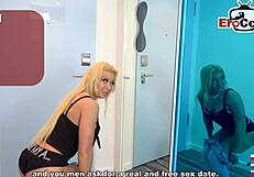 German street casting with a blonde slut gets me going