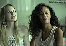 blonde ebony threesome with oral face sitting riding