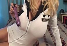 Charlee chase in sexy sailor outfit dildo fucks her trimmed cunt