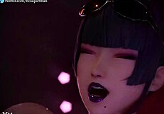 Futanari ASMR session features intense masturbation with a throbbing cock in focus.