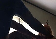 The girl bends over for doggystyle with big black cock and gives head.