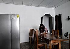 Hot Woman Excitedly Spreads Legs To Show Ass To Strangers In Her House