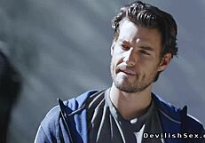 Brunette Babe Licks Pussy, Fucks Coach